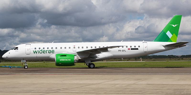 Первый в мире Embraer Е190-Е2 Wideroe’s Flyveselskap
